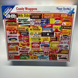 White Mountain Puzzle CANDY WRAPPERS 1000 Piece Jigsaw Puzzle Complete USA